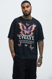 Evolve And Be Free Oversized Short Sleeve Tee - Black