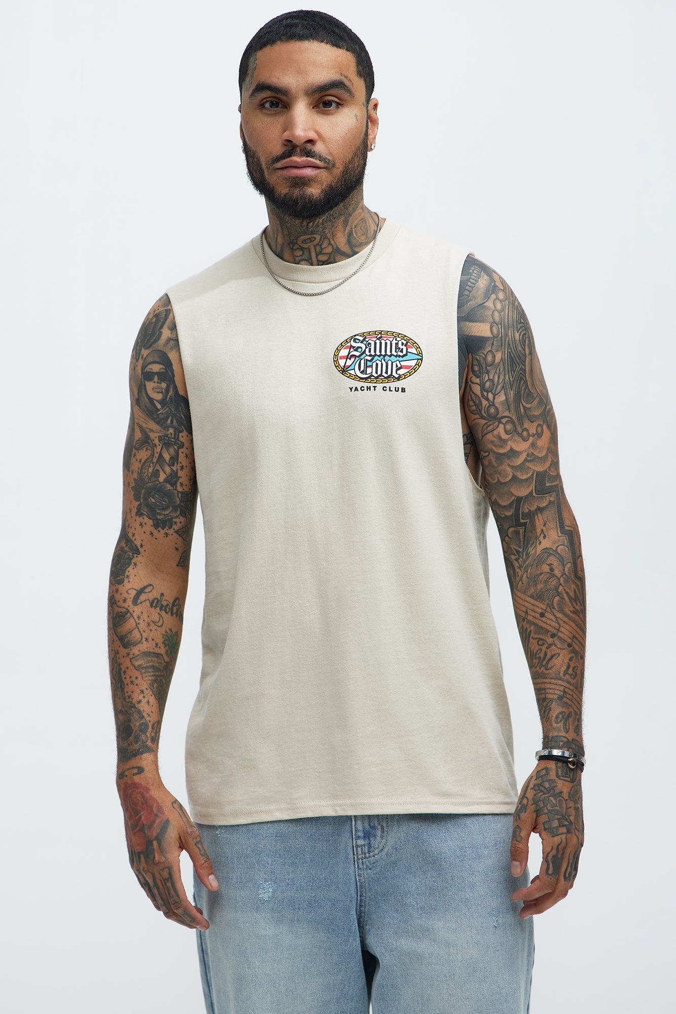 Saints Muscle Tee - Sand