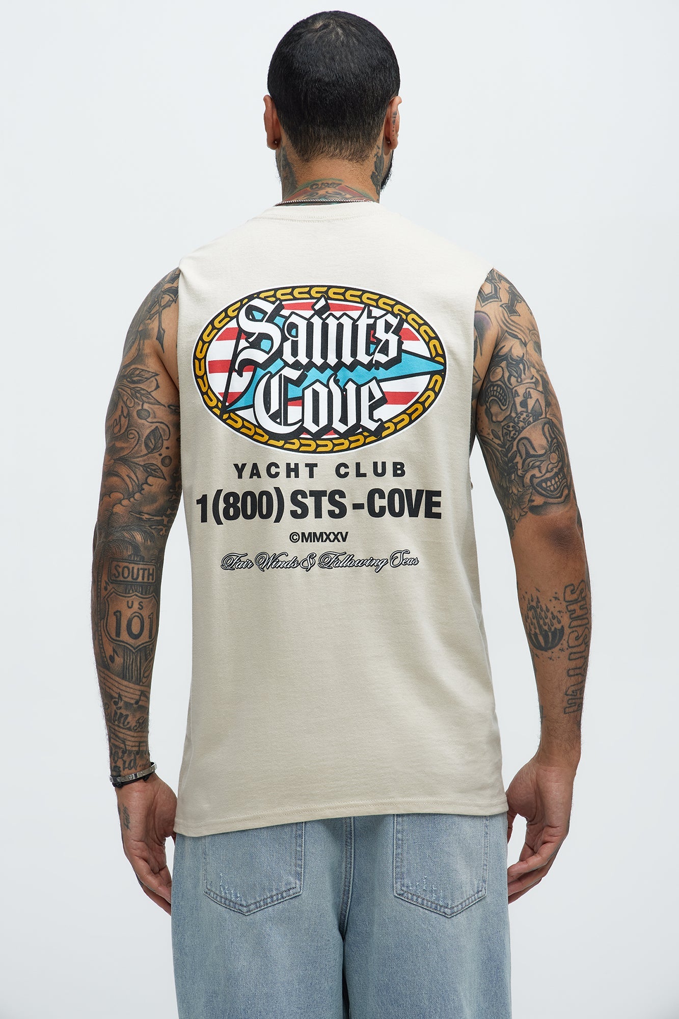 Saints Muscle Tee - Sand