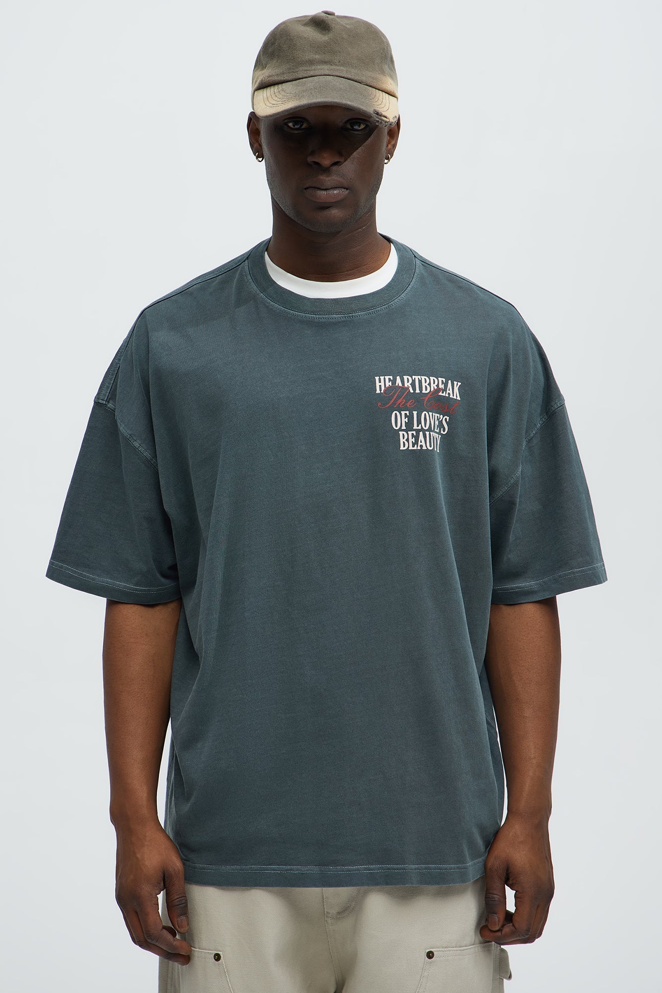 Heartbreak The Cost Oversized Short Sleeve Tee - Grey