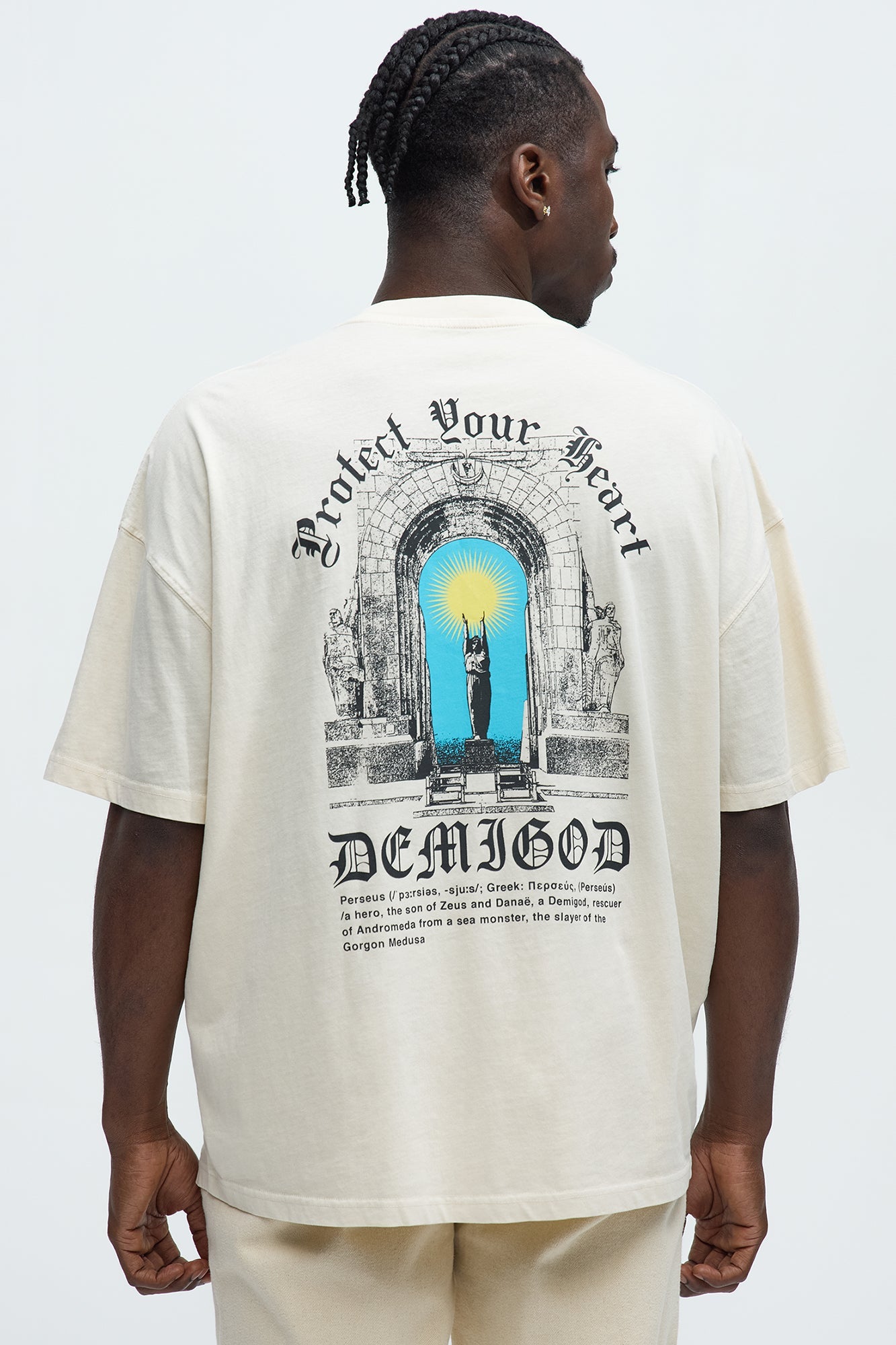 Protect Your Heart Oversized Short Sleeve Tee - Cream