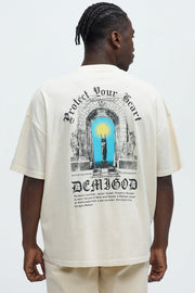 Protect Your Heart Oversized Short Sleeve Tee - Cream