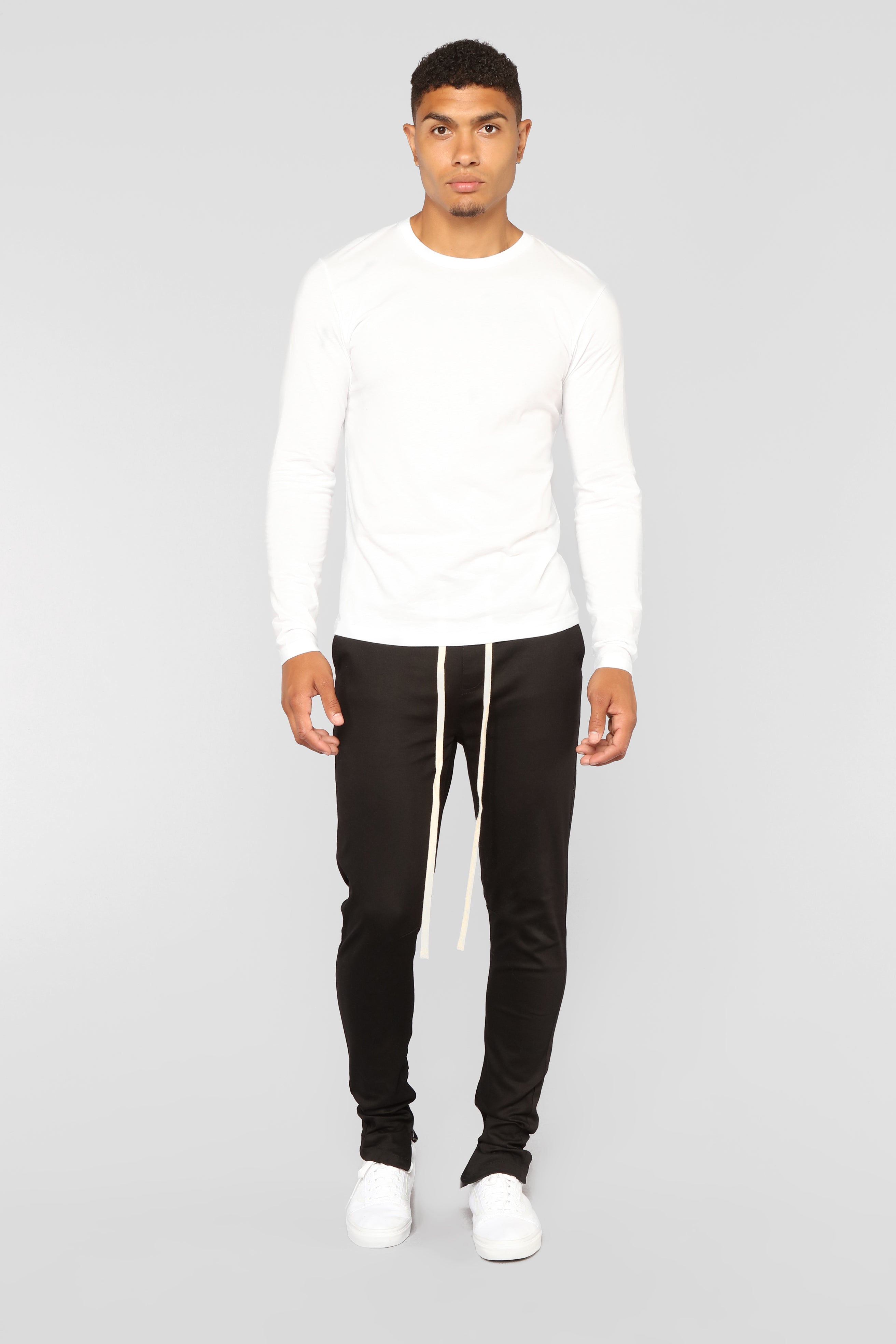 Essential Long Sleeve Crew Tee - White