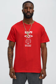 Reality Symbols Short Sleeve Tee - Red
