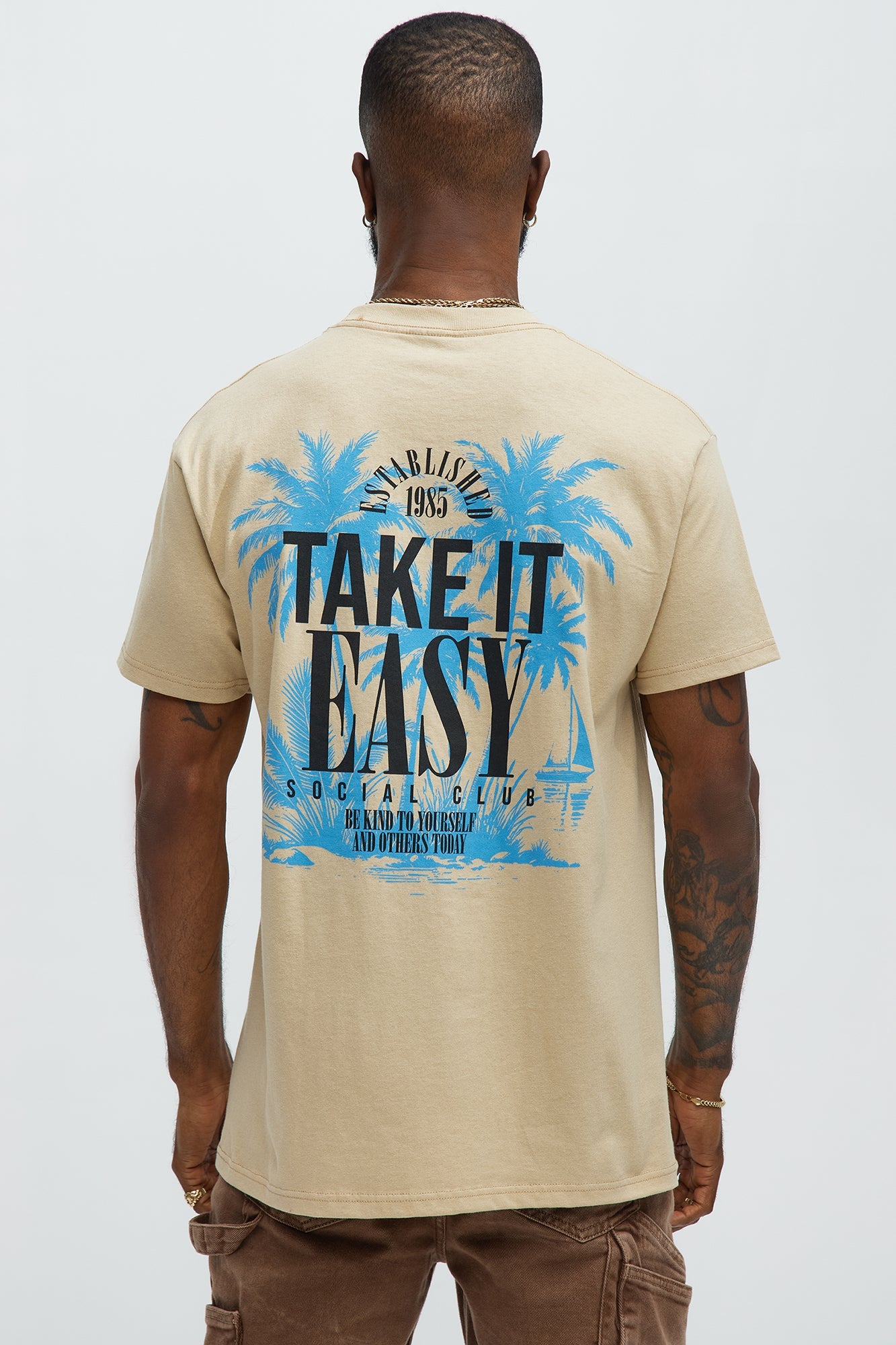 Take It Easy Relax Short Sleeve Tee - Sand