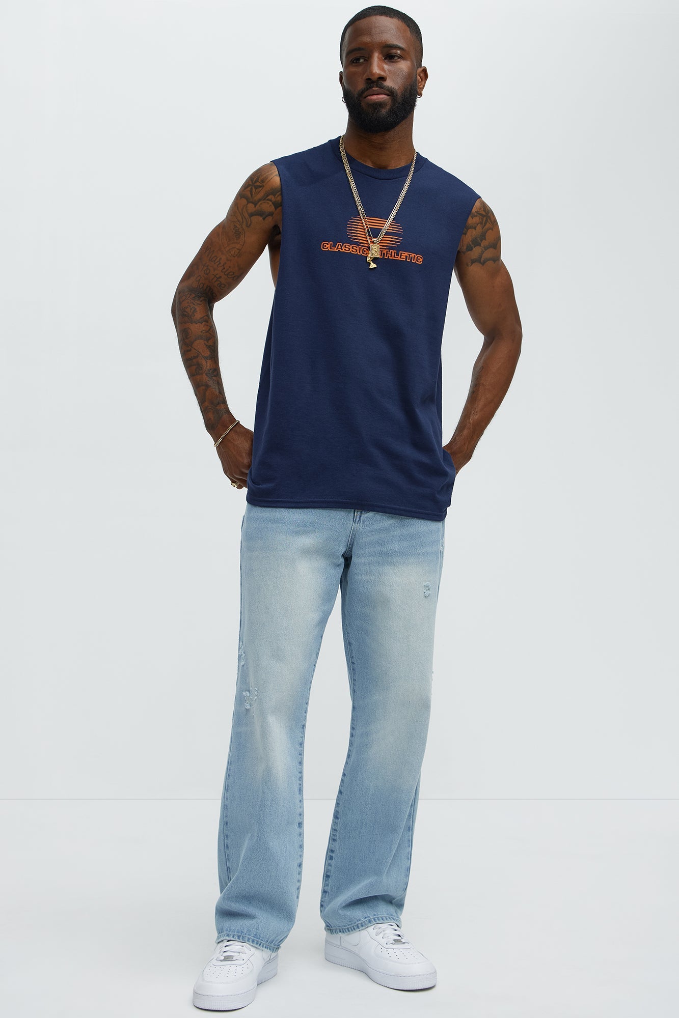 Classic Athletic Muscle Tee - Navy