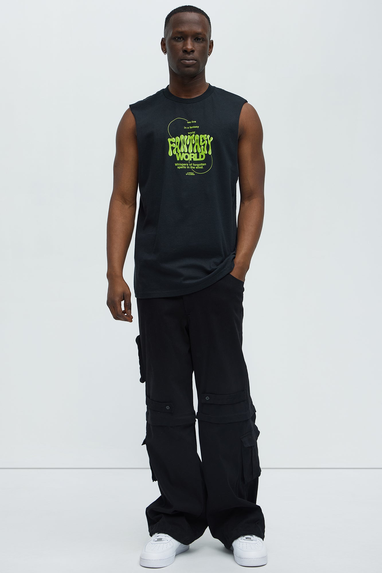 Fantasy World Muscle Tee - Black
