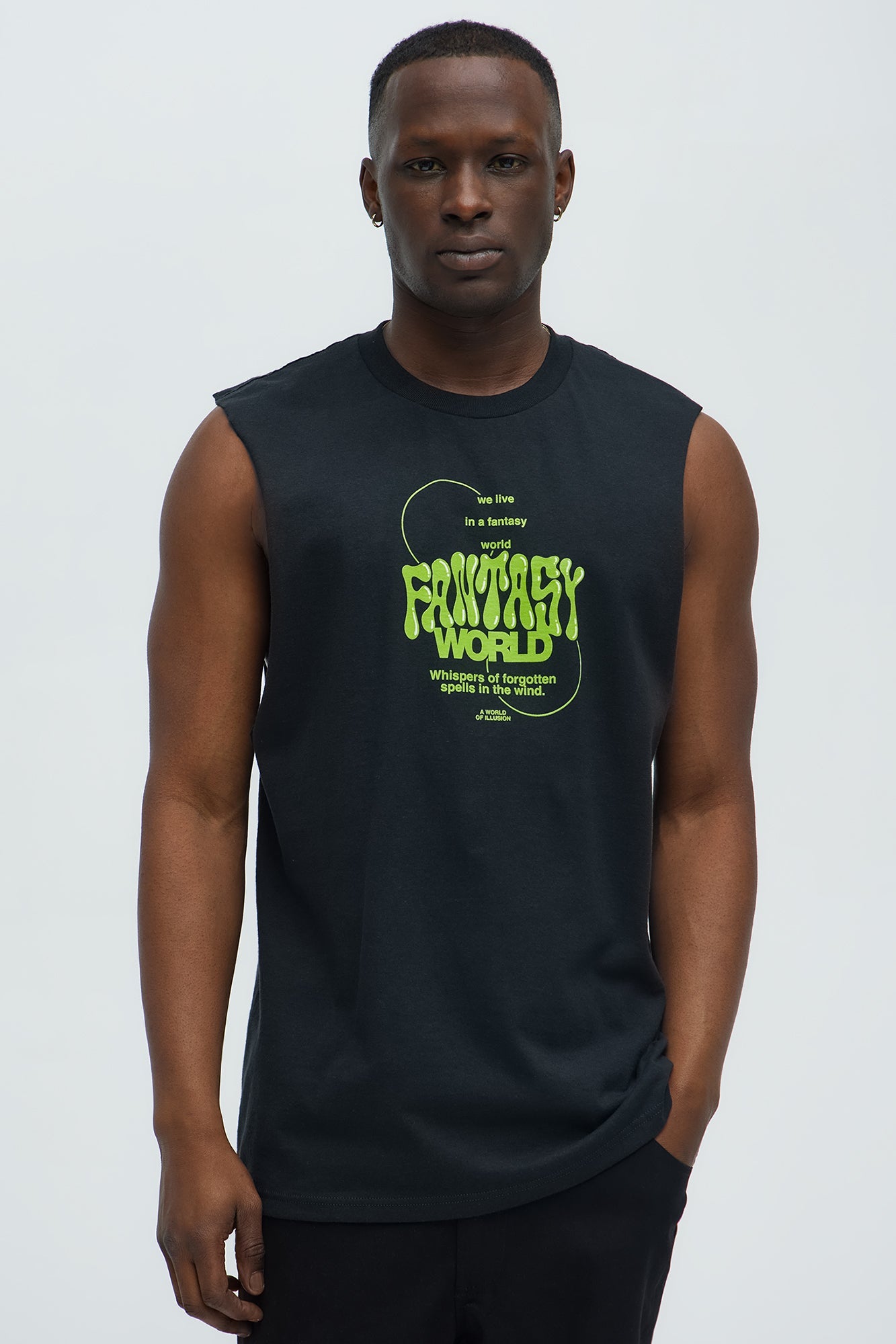 Fantasy World Muscle Tee - Black