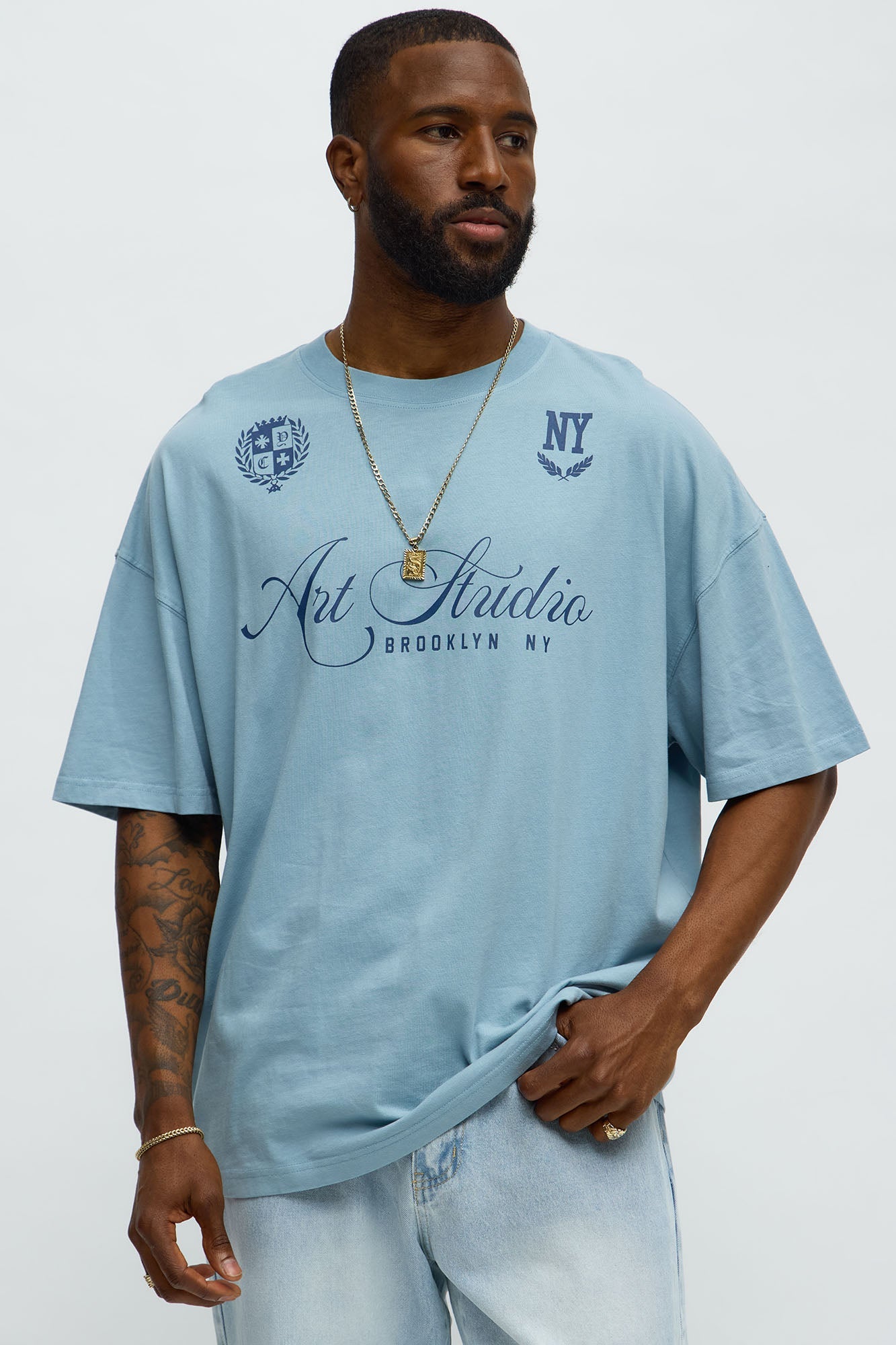 Art Studio Brooklyn Short Sleeve Tee - Light Blue