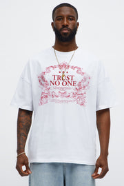 Trust No One Royality Oversized Short Sleeve Tee - White