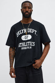 Brooklyn Department Of Athletics Oversized Short Sleeve Tee - Black Wash