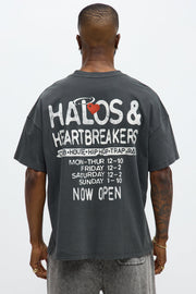 Halos & Heartbreakers Club Short Sleeve Tee - Black Wash