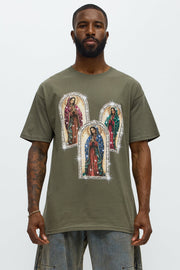 Mary Pray For Me Short Sleeve Tee - Khaki