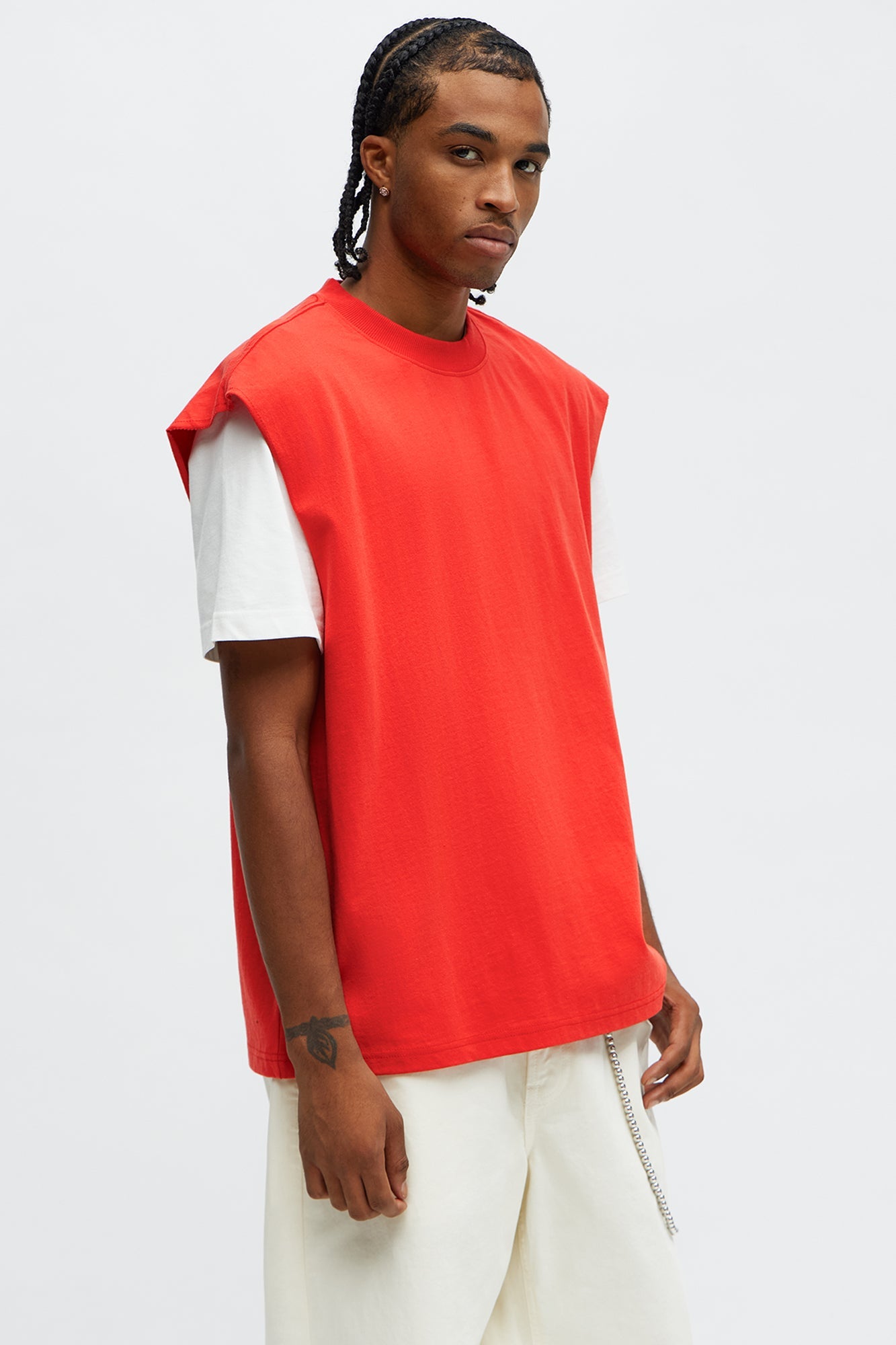 Relaxed Heavyweight Muscle Tee - Red