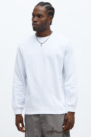 Oversized Heavyweight Long Sleeve Tee - White