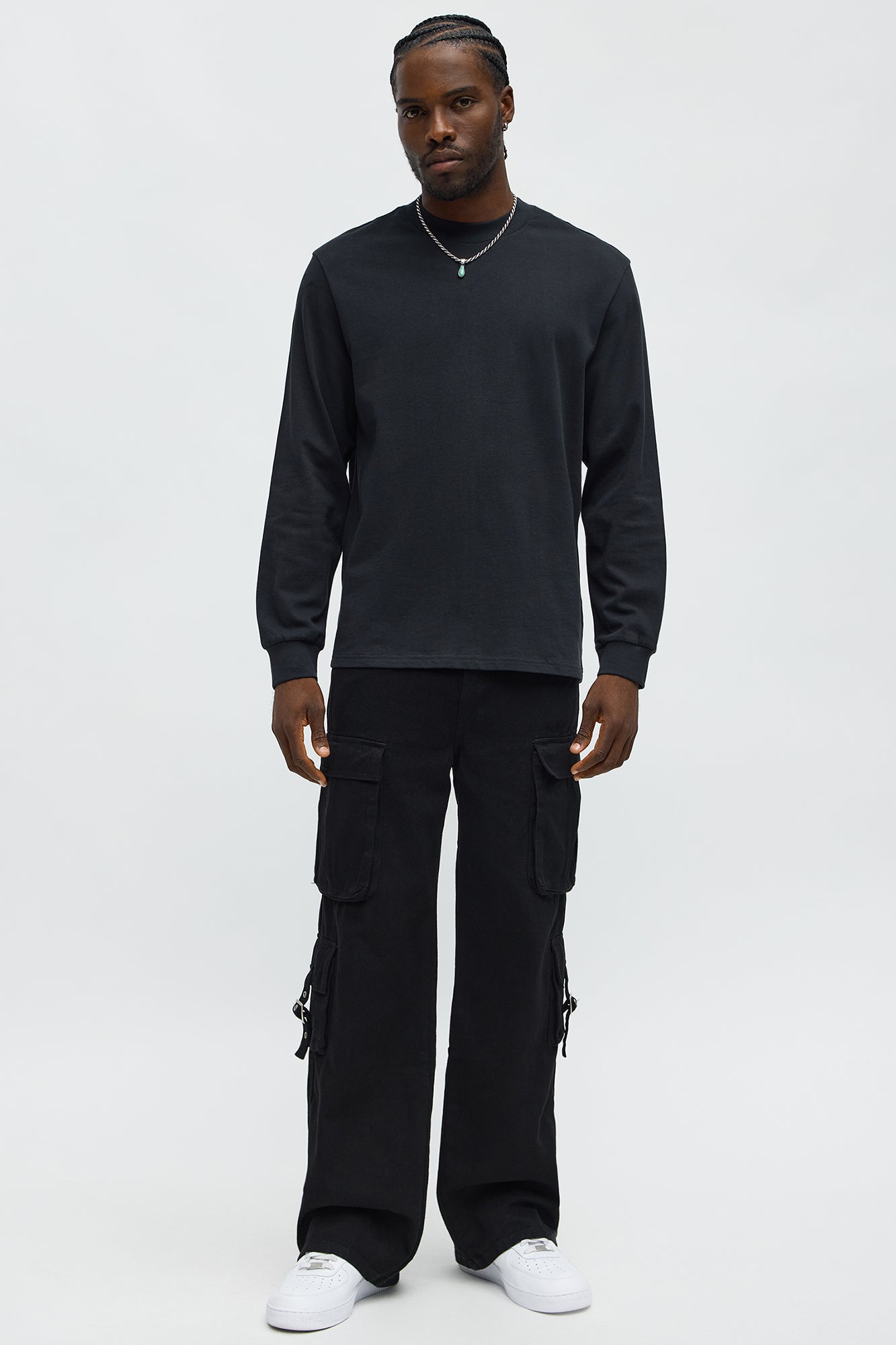 Oversized Heavyweight Long Sleeve Tee - Black