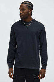 Oversized Heavyweight Long Sleeve Tee - Black