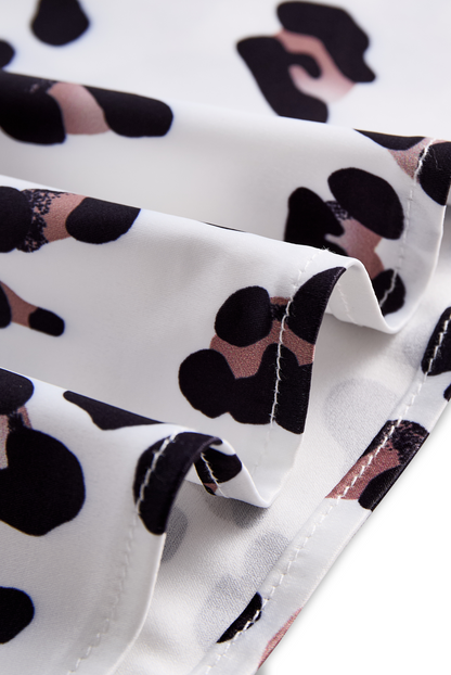 Leopard Print Deep V Halter Neck Top by Daily Drop Mart 