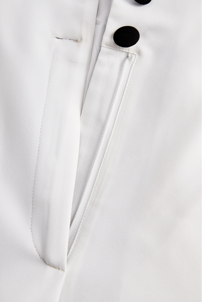 Daily Drop Mart White Black Lapel Sleeveless Jumpsuit 