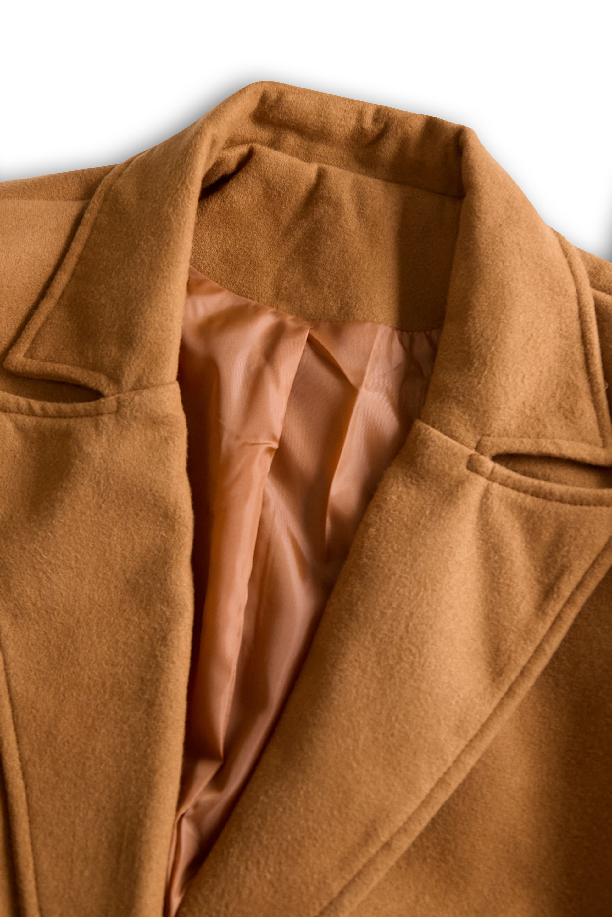 Daily Drop Mart Classic Camel Wool Belted Trench Coat 