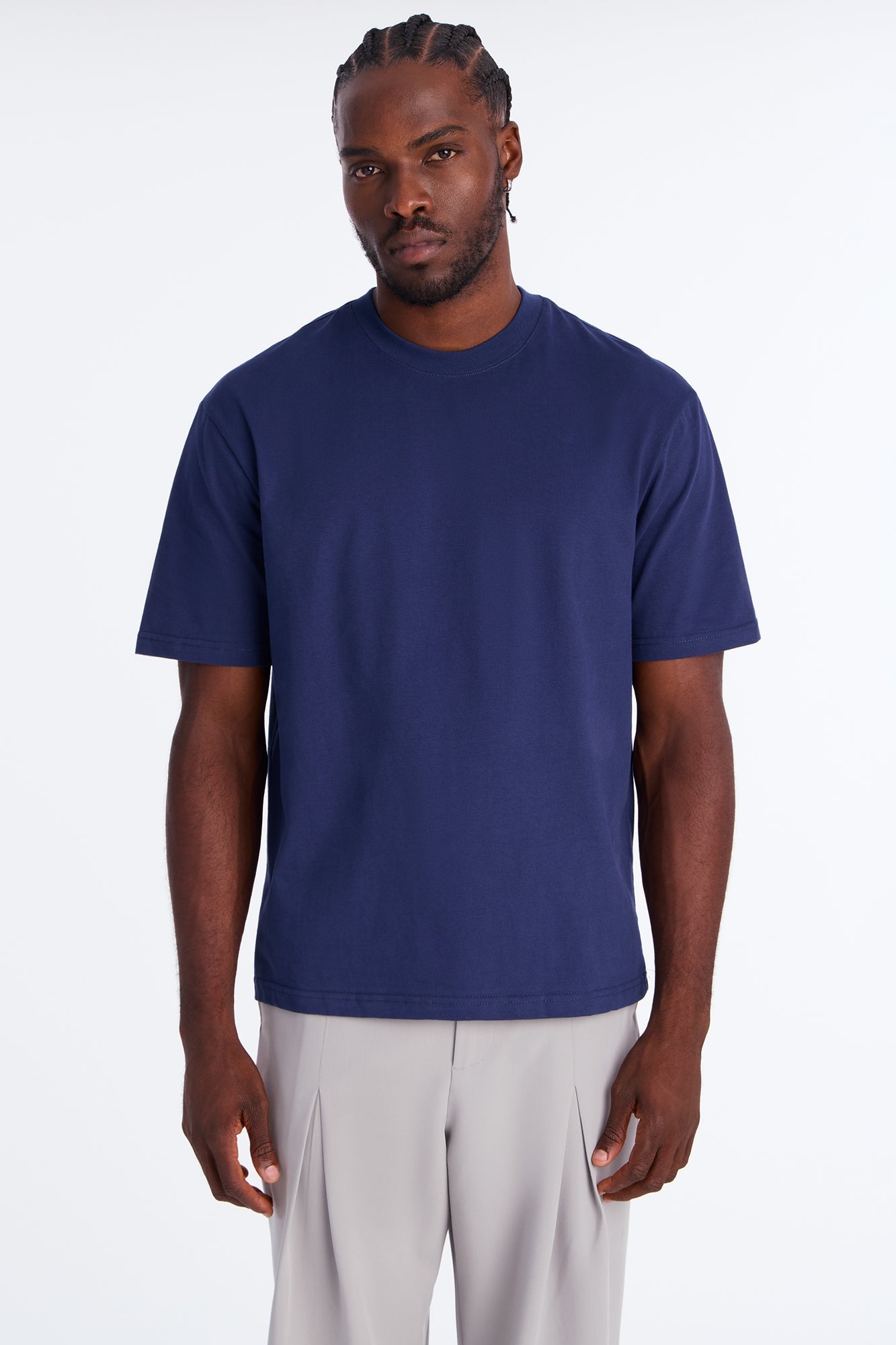 Relaxed Premium Midweight Tee - Navy