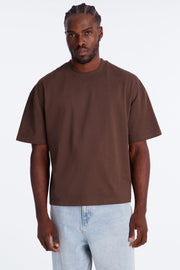 Boxy Premium Midweight Tee - Brown