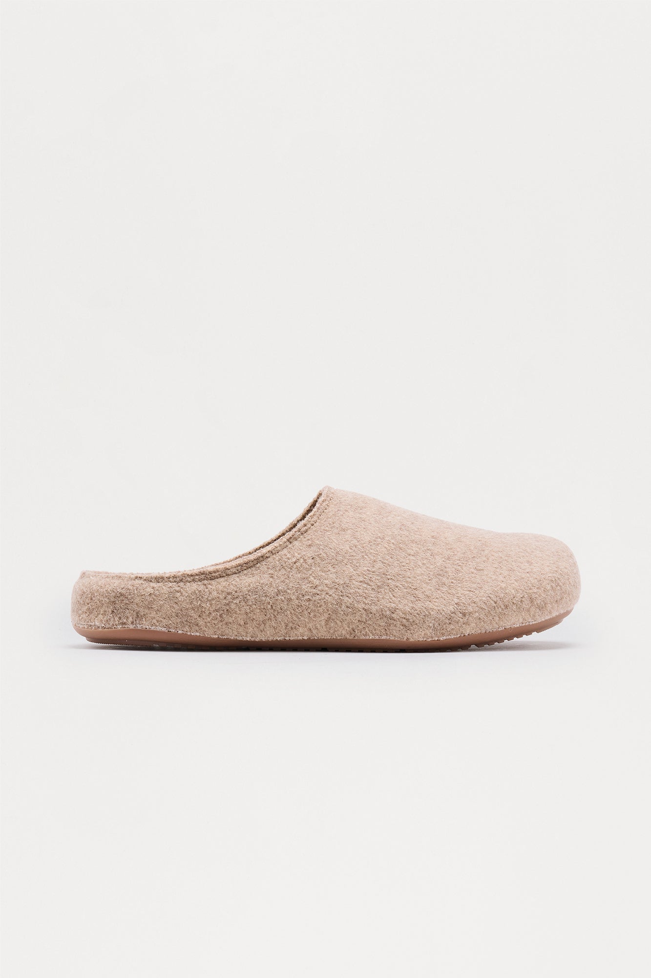 Brushed Texture Slip On Mule - Beige