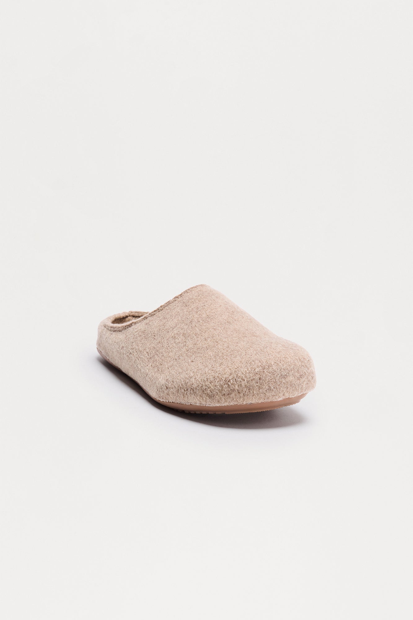 Brushed Texture Slip On Mule - Beige
