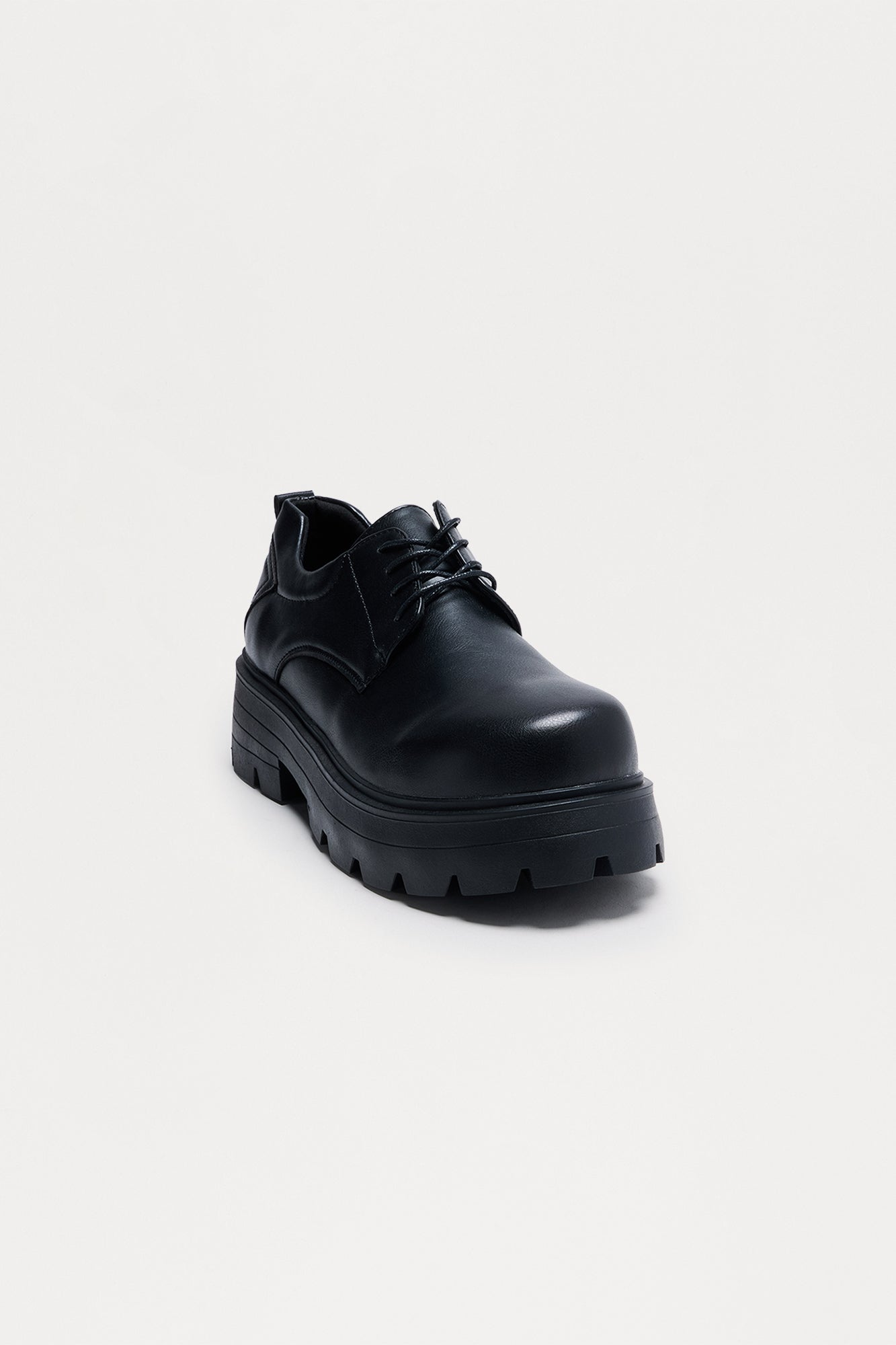 Lace Up Chunky Sole Shoe - Black