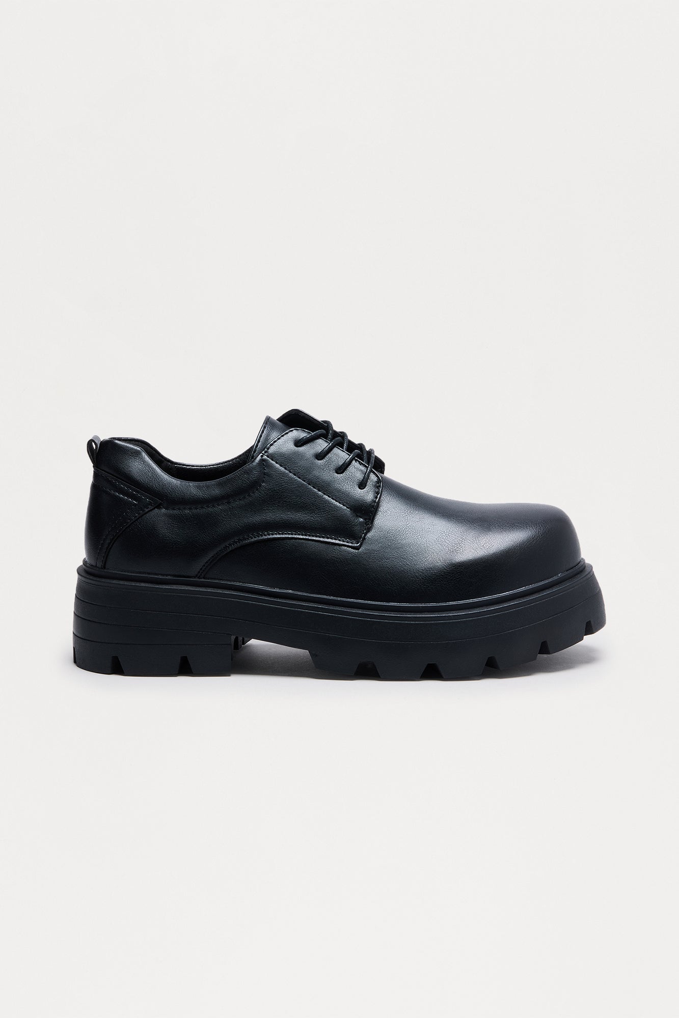 Lace Up Chunky Sole Shoe - Black