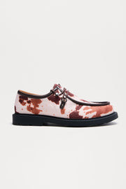 Printed Texture Moc Toe Lace Up Shoe - Tan/Multi