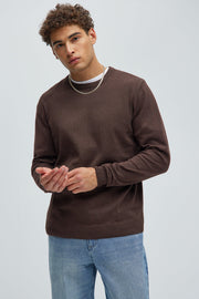 Cozy and Cool Crewneck Sweater - Brown