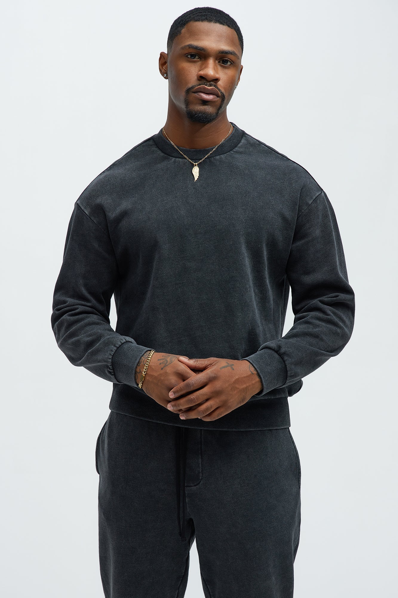 Tyson Heavy Wash Crewneck Sweatshirt - Black Wash