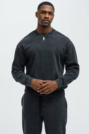 Tyson Heavy Wash Crewneck Sweatshirt - Black Wash
