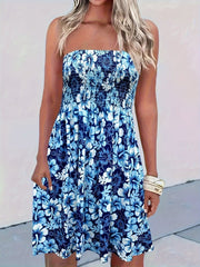 Bohemian Floral Smock Tube Dress – Cheerful and Comfortable for Summer Outings
