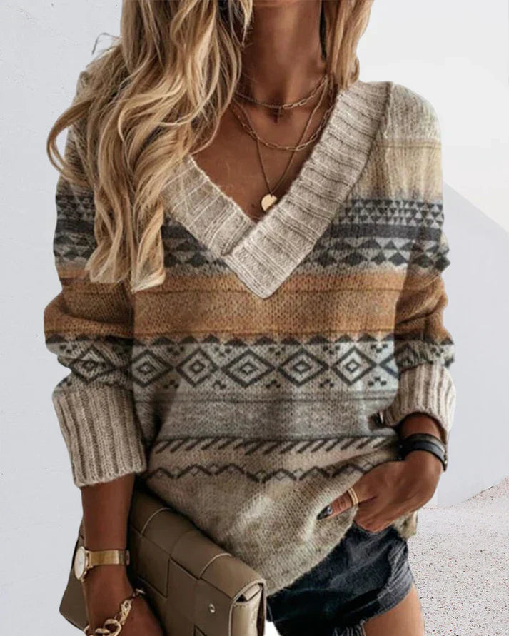 Lina V-Neck Sweater - For a Warm and Stylish Look
