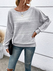 Casual Striped Knit T-shirt – Comfortable and Stylish for Every Day