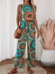 Casual Mandala Print Jumpsuit for Women – Sleeveless and Breathable for Summer Days
