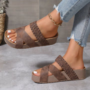 Chic Woven Platform Sandals for Women – Stylish and Comfortable for Summer Days