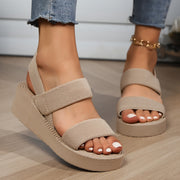 Chic and Comfortable Women's Sandals – Platform Summer Slip-Ons with Thick Sole and Round Toe