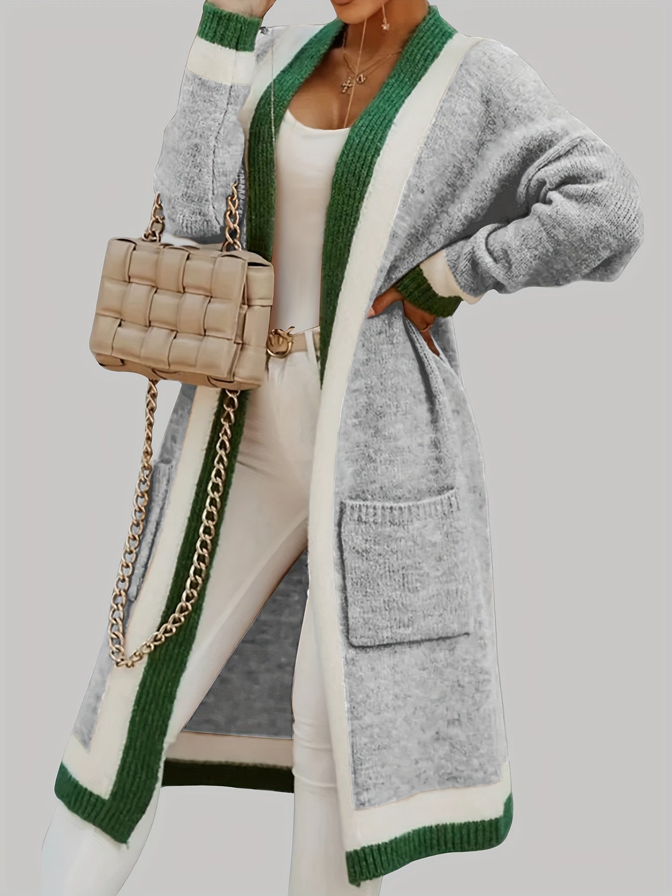 Charlotte Lange Knitted Cardigan - Vintage Inspired with Colorful Accents